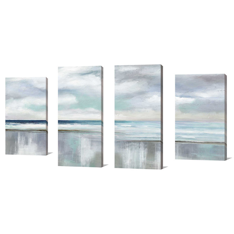 « cyan », reproduction de peinture à l’acrylique à multiples images sur toile, H 38 po x l 72 po x P 1,5 po