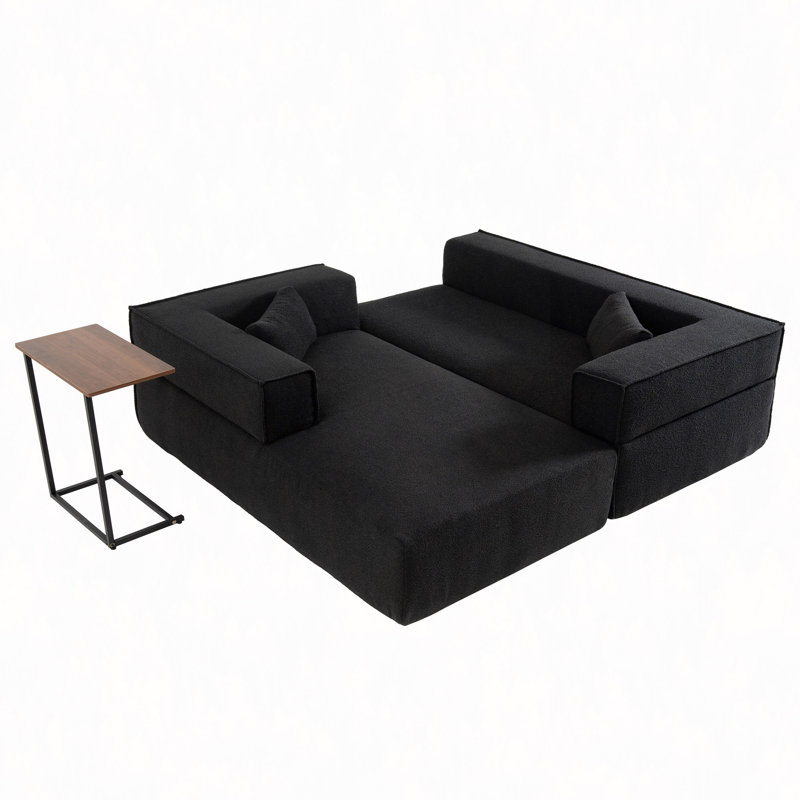 Canapé modulaire Boneless, Noir, noir, noir, noir