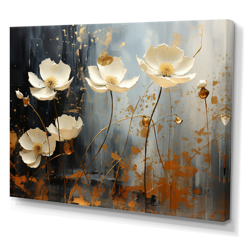 Golden Meadows of Flowers Fields II sur impression sur toile, Toile tendue, H 12 po x l 20 po x P 1 po