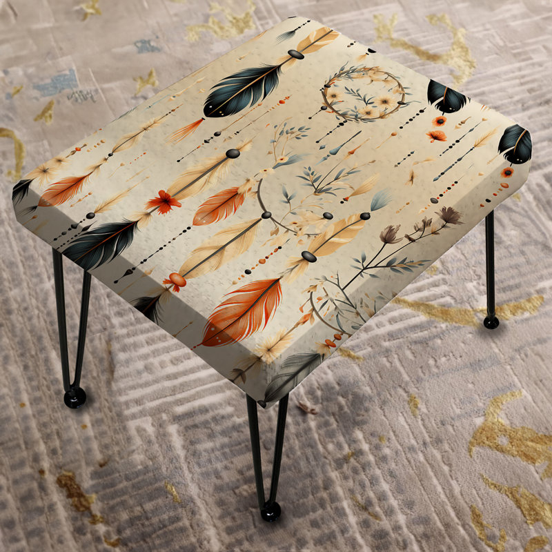 Desert Dreamcatchers Boho Pattern - Boho Rectangle Ottoman