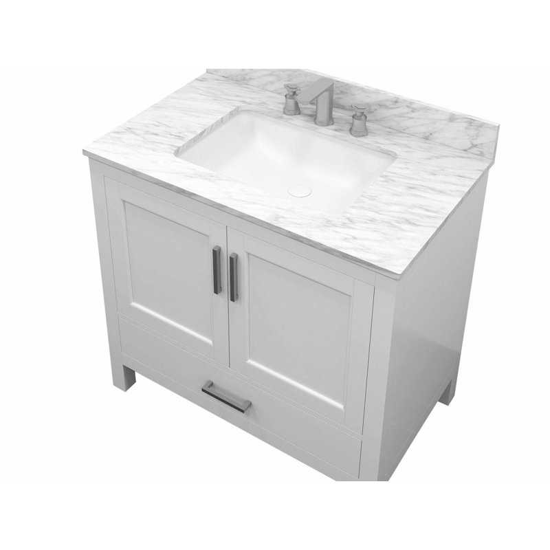 36.00'' Single Bathroom Vanity with Faux Marble Top