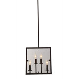 Luminaire suspendu géométrique unique à 4 lumières Lutwin