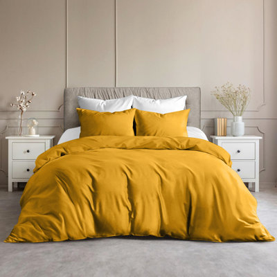 Plain Microfibre Reversible Contemporary Luxury Quilt Duvet Cover with Pillow Cases