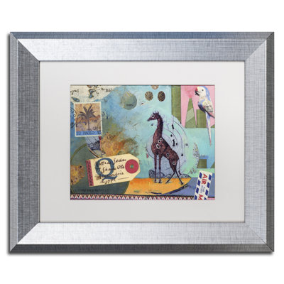 «Kaeya Giraffe» par Nick Bantock - Reproduction d'art graphique sur toile encadrée