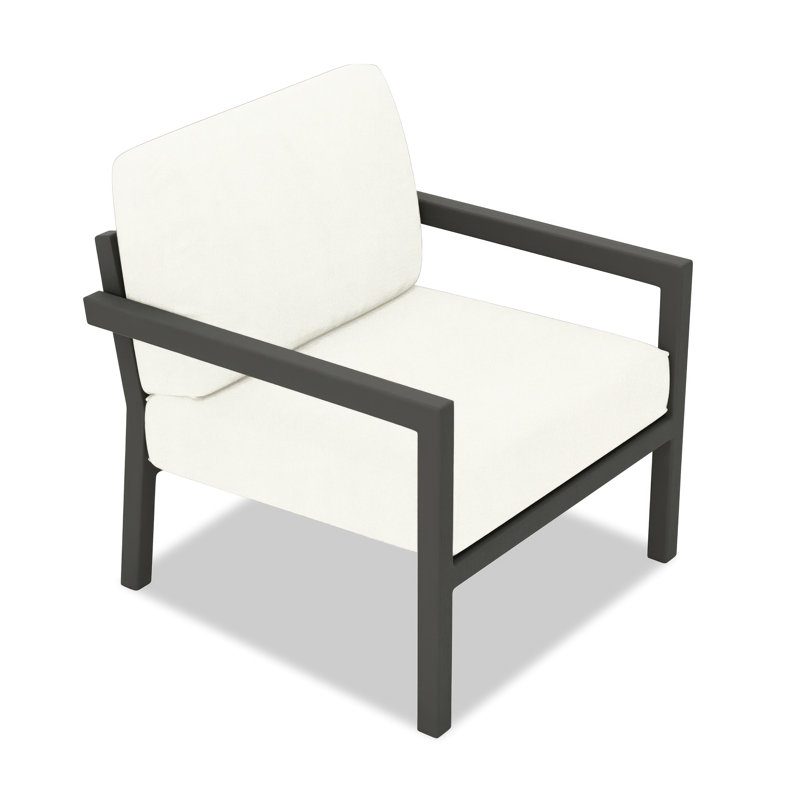 Vivant Patio Chair with Sunbrella® Cushions, Canvas Natural Sunbrella® Canvas, Black