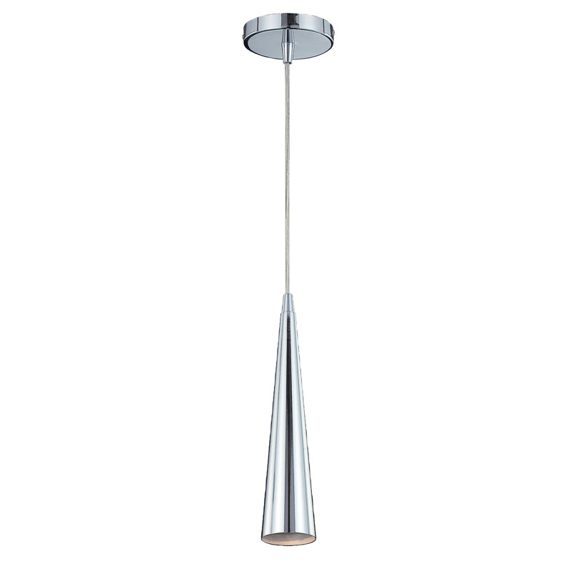 Luminaire suspendu conique 1 lumière, Nickel satiné, Nickel satiné, Petit