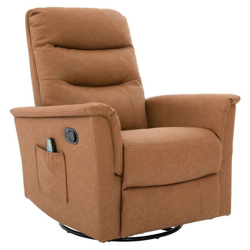 Manual Recliner Chair Rocking And Swivel Recliner Nursery Rocking Recliner Massage Recliner With 8-Point Massage Function And Adjustable Backrest For Living Room, Bedroom And Nursery