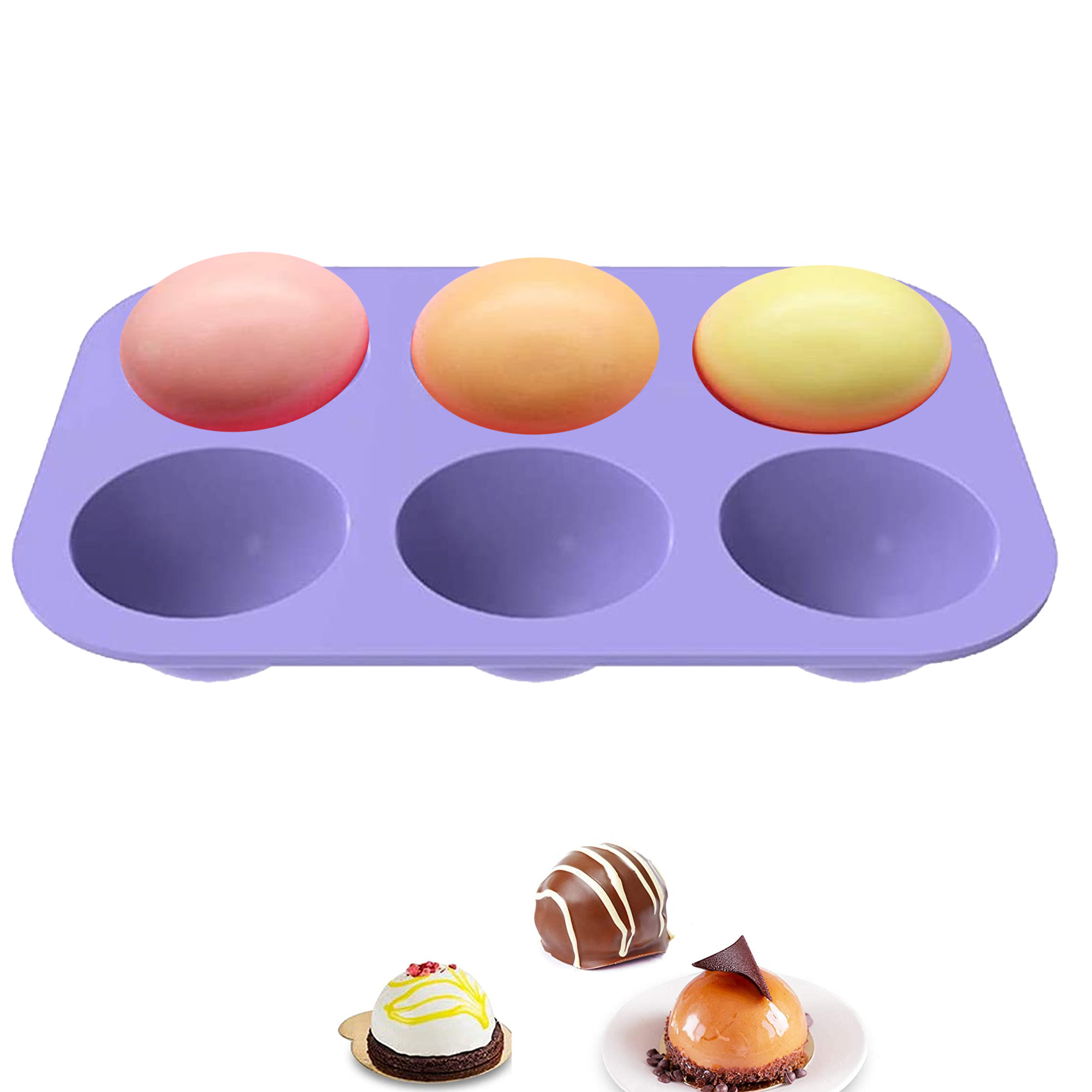 Cake Tools Non-Stick 20-Half Ball Silicone Mold For Chocolate