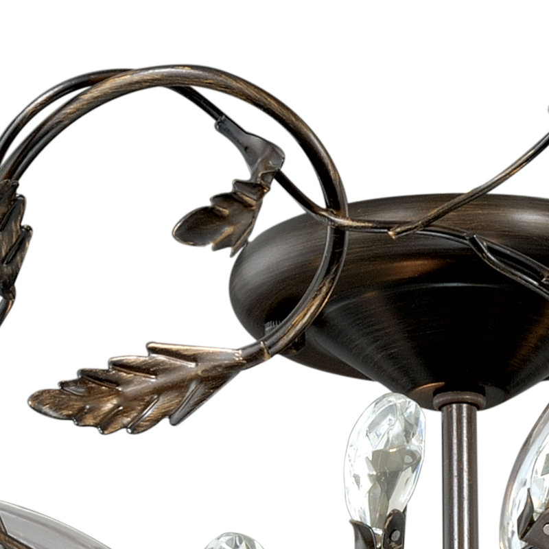 Elysian Bronze & Crystal Vine 19" Semi-Flush Ceiling Light