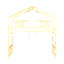 Lit superposé simple au dessus d'un lit simple avec toit, fenêtre, boîte de fenêtre, porte, avec garde-corps et échelle, naturel / blanc