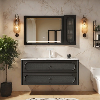 French retro light luxury style bathroom cabinet
