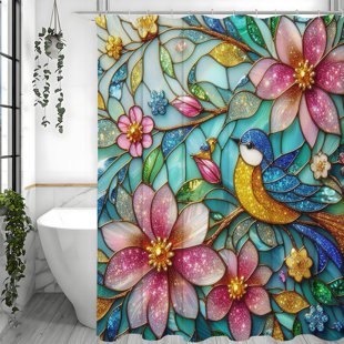 Shower Curtains with Hooks Included