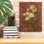 «Peach Roses On Red 1» par Danhui Nai, art mural sur toile-108585082