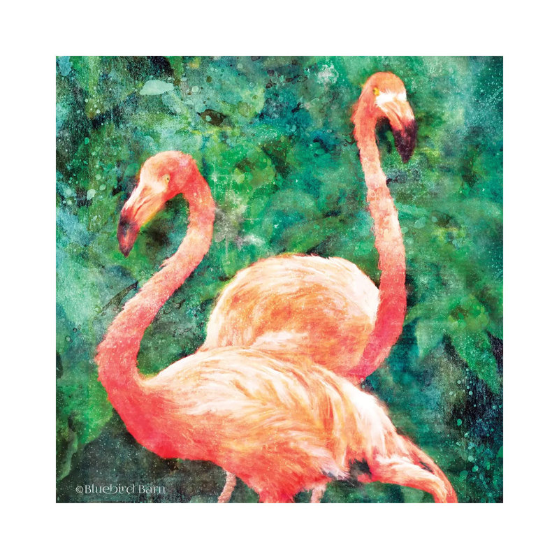 Flamingos 1 Piece Wrapped Canvas Wall Art, 93.98 cm H x 93.98 cm W x 3.175 cm D