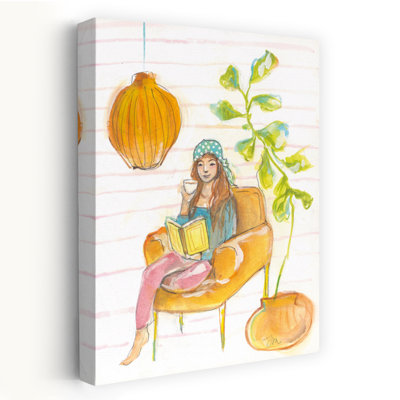 «Me Time» - Femme contemporaine lisant un art douillet