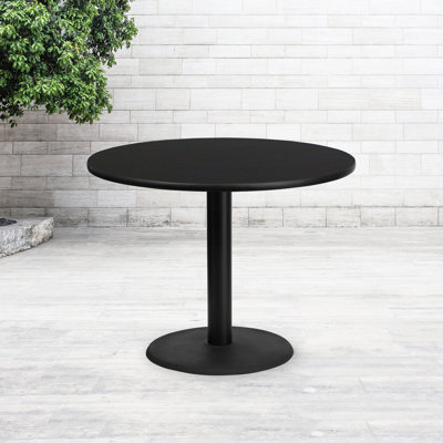 Plateau de table rond en stratifié de 24 po avec base de bar ronde de 18 po Jamey