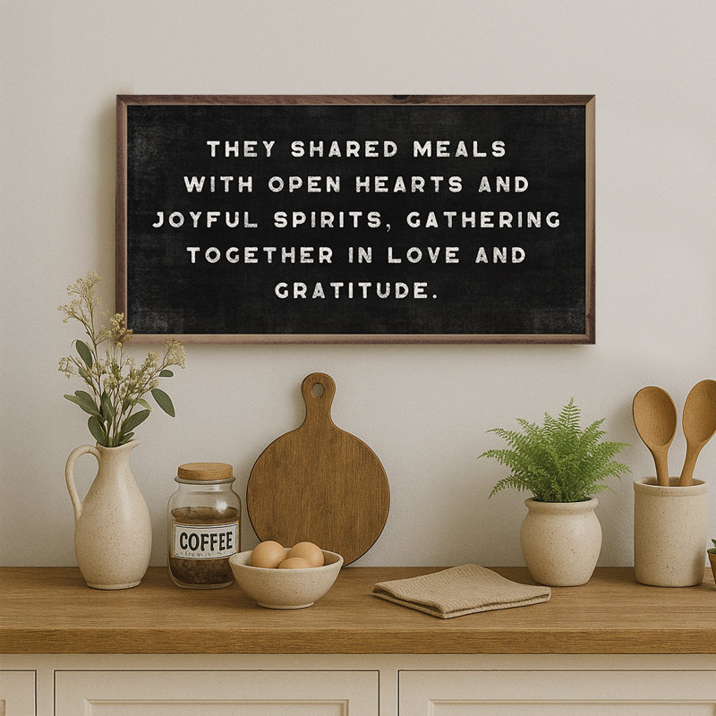 They Shared Meals Rectangle Print, 8" H x 16" W