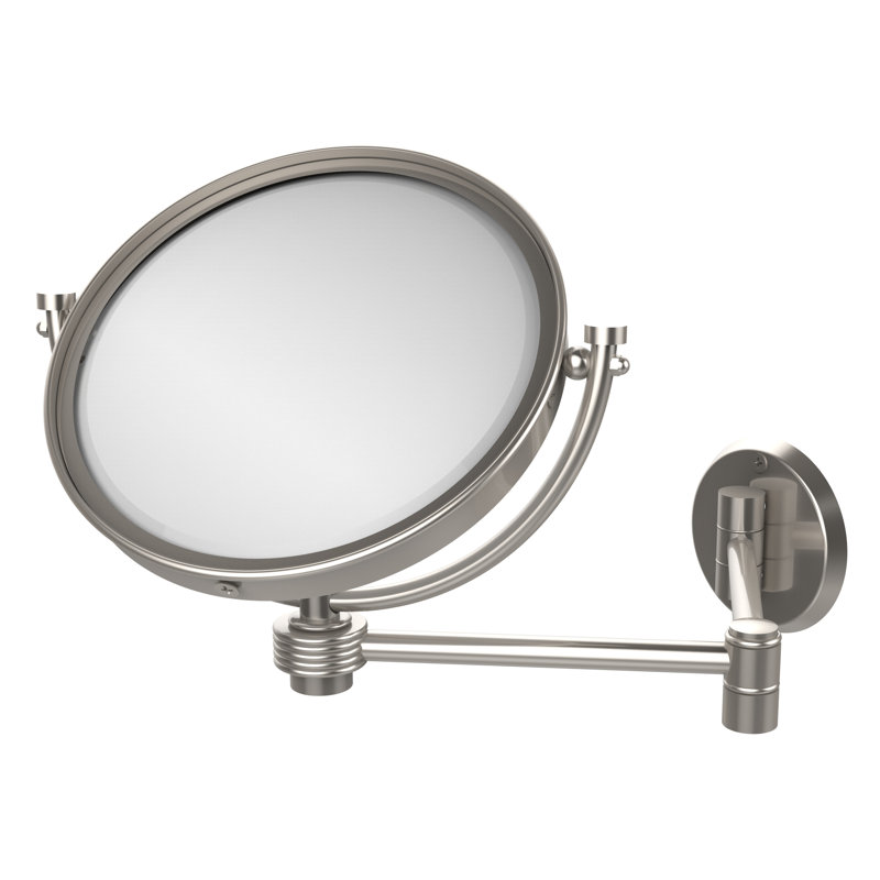 Miroir de maquillage grossissant extensible 5X, Nickel satiné