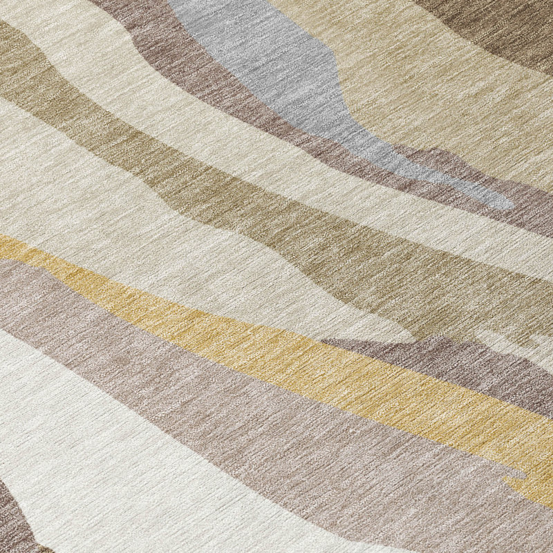 Addison 9' x 12' Beige Synthetic Washable Reversible Rug