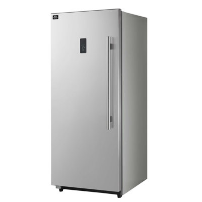 Forno Fortezza 28 Inch Left-Swing Freezer in Stainless Steel, Total No Frost Cooling, Fast Freeze, Digital Controls, Automatic Ice Maker