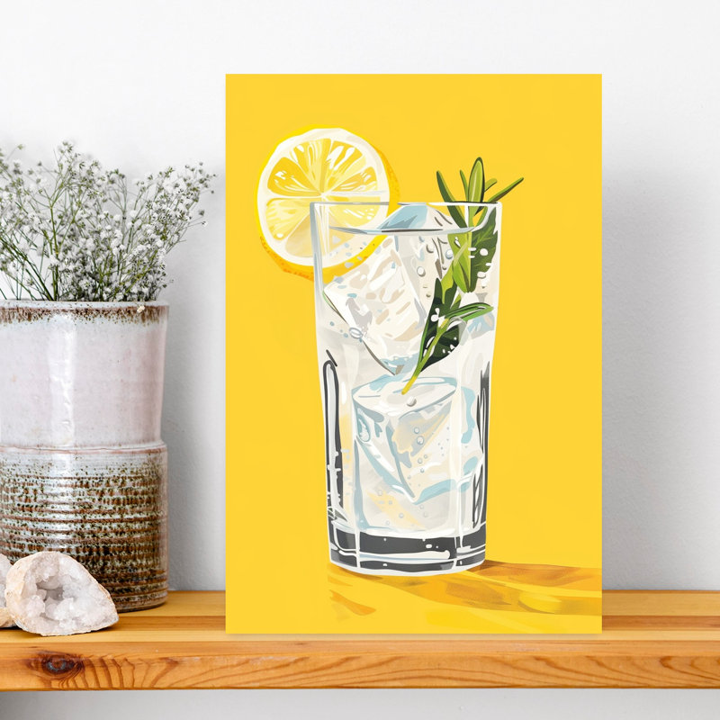 «Lemon Rosemary Refresher», art mural rétro classique, H 18 po x l 12 po