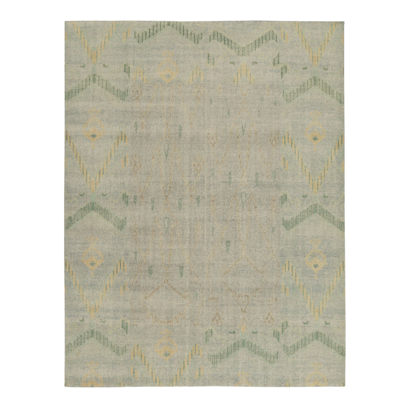 Distressed Homage Wool Geometric Area Rug, Rectangle 15' x 24'