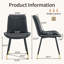 Ensemble de 4 chaises de salle à manger rembourrées en tissu noir Tech avec pieds en métal noir semi-lustré, pieds réglables antidérapants à garniture dorée, dossier haut à coutures verticales (noir, ensemble de 4)-130489176-130489179