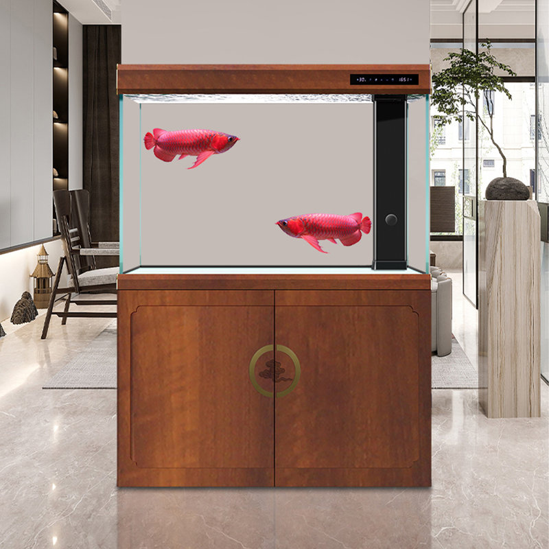 Grand réservoir d'aquarium ultra-clair filtré à contrôle intelligent, H 57,48 po x l 23,62 po x P 14,17 po, Brun