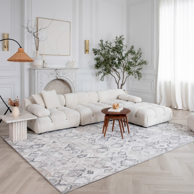 Tapis rectangulaire Kennika avec envers antidérapant, Rectangle 7 pi 10 po x 10 pi 10 po