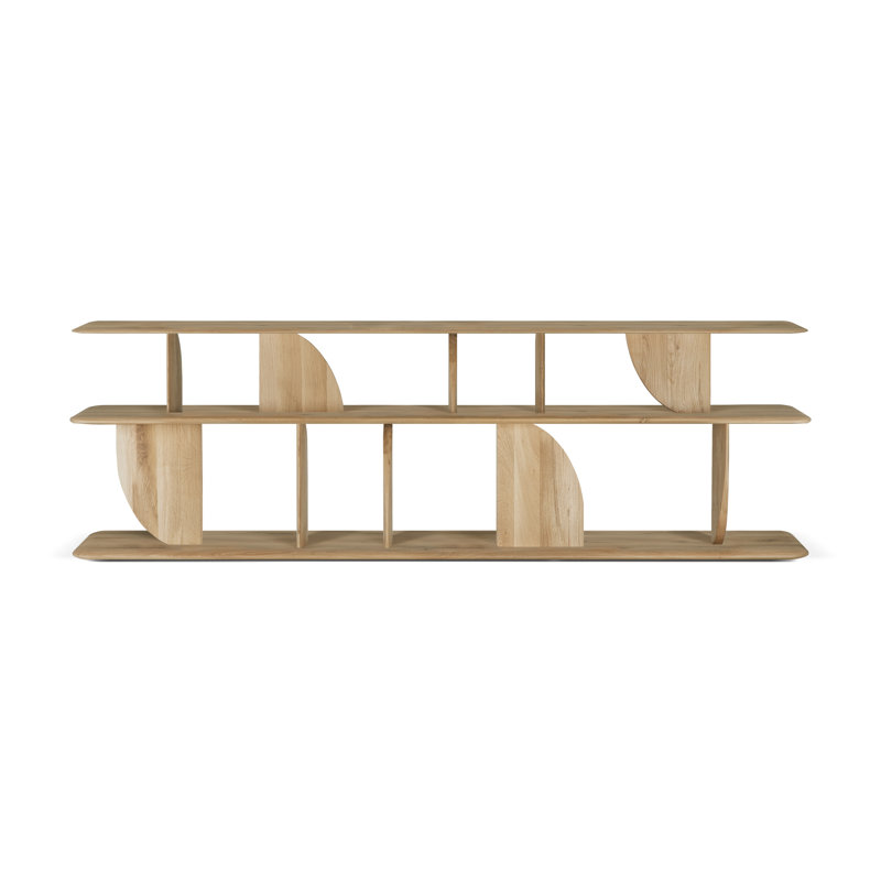 Geometric 82.5'' W Solid Wood Console Table, Oak