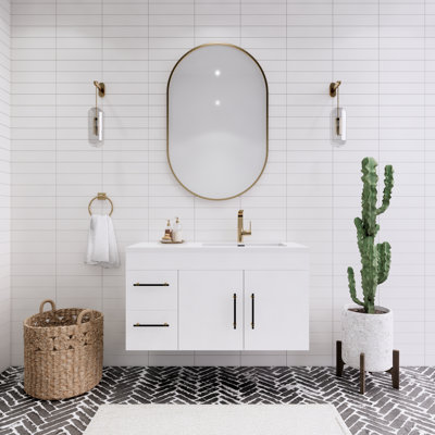 Ensemble de meuble-lavabo mural simple 41,75 "Spring