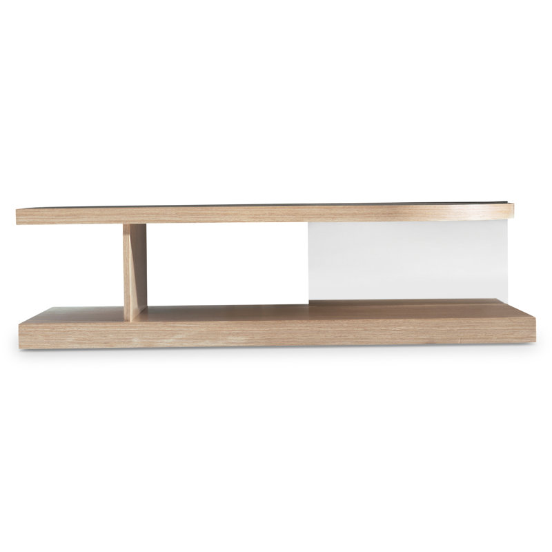 Transitional Modulum Wood Coffee Table in Brown