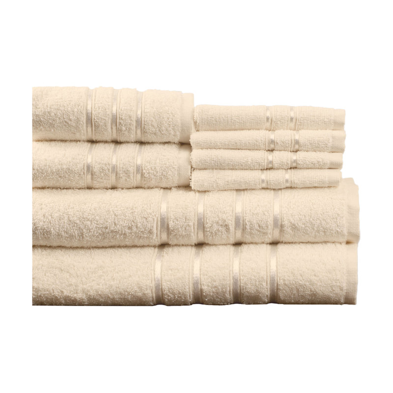 Ensemble de 8 serviettes de bain 100% coton 8 pièces - avec 4 débarbouillettes, 2 serviettes à main et 2 serviettes de bain pour la maison