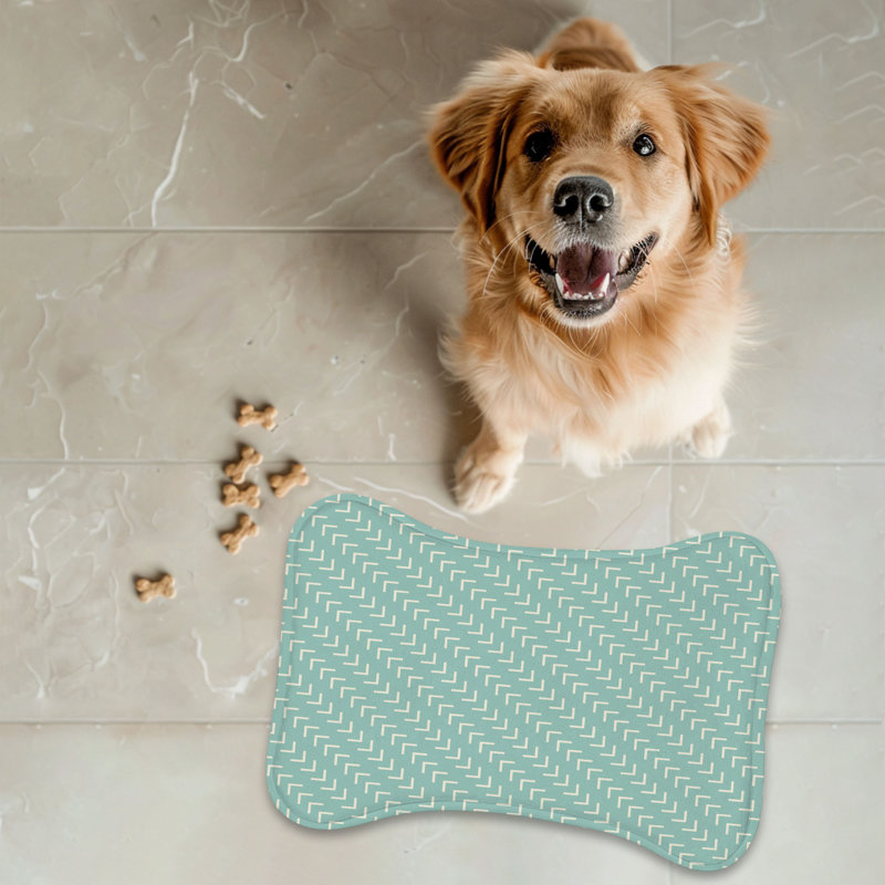 Tapis d'alimentation beige en forme d'os - 1 pièce