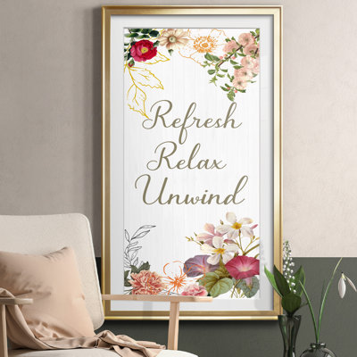 Refresh, Relax, Unwind - Art textuel avec cadre photo
