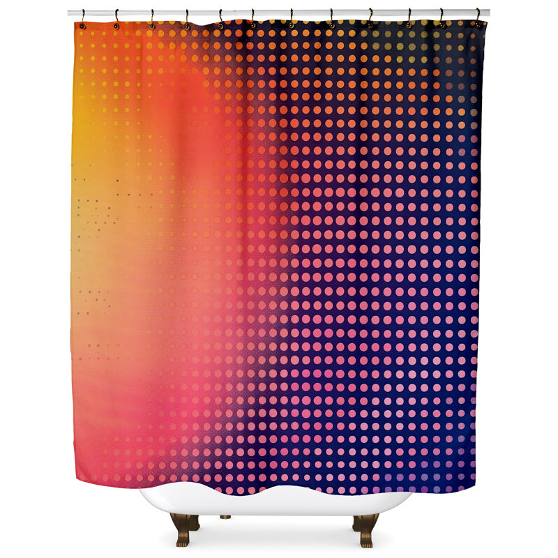 Crystallux Shower Curtain_rainbowstatic_1, 84" H x 71" W