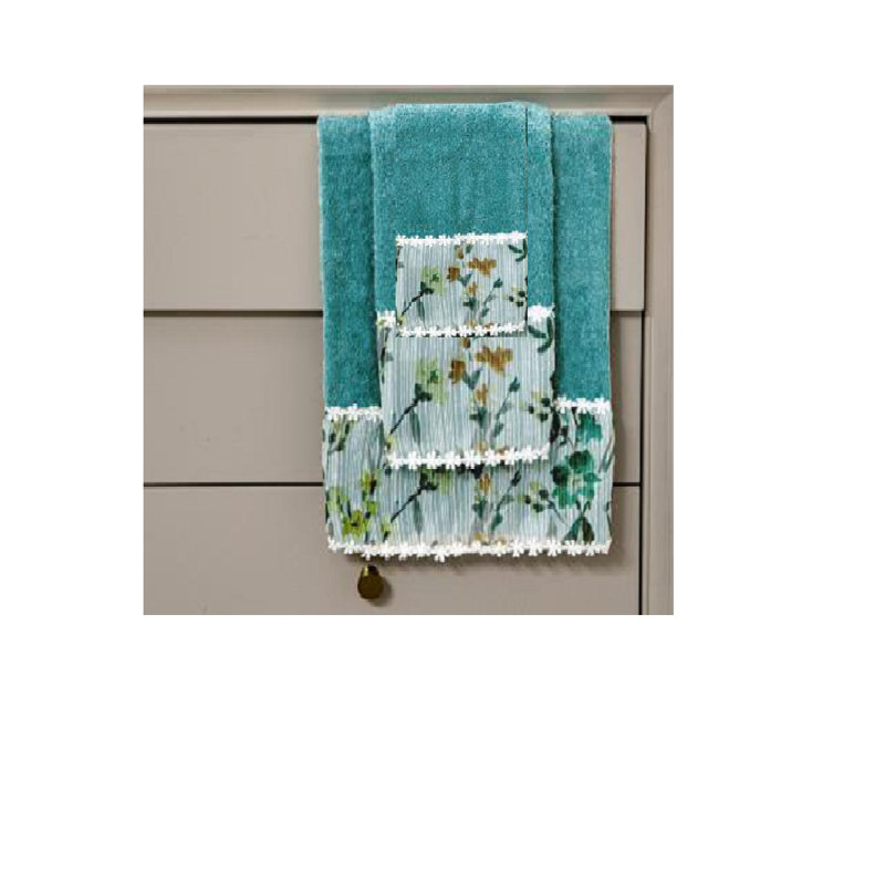 Ensemble de serviettes 3 pièces 100% coton, Aqua