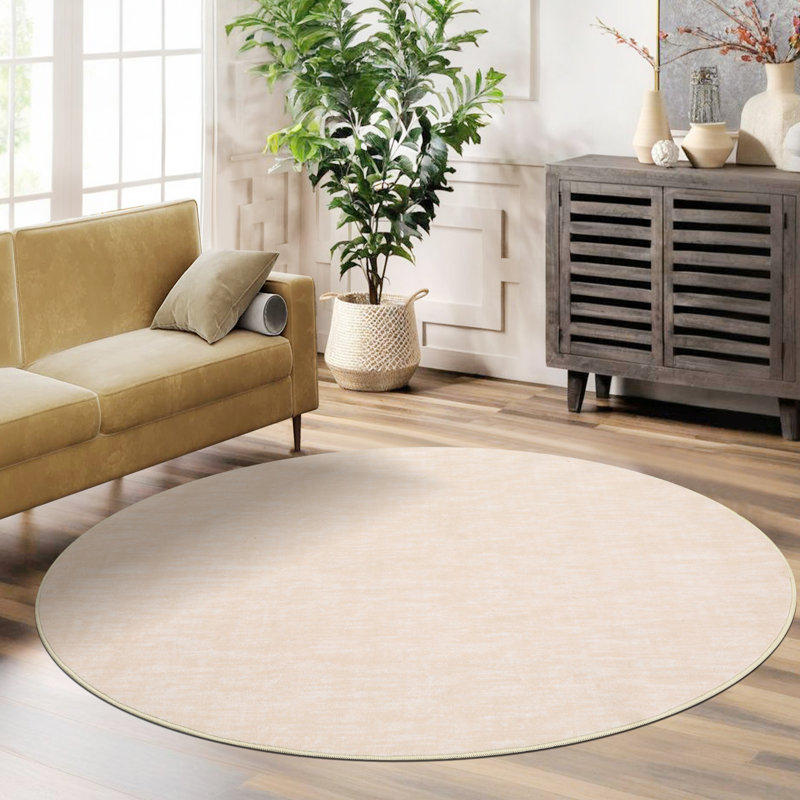 Machine Washable Rug with Rubber Backing for Living Room Modern Non-Slip Dining Room Rug Easy-Cleaning Solid Floor Carpet for Bedroom Hallway Kitchen Office Playroom