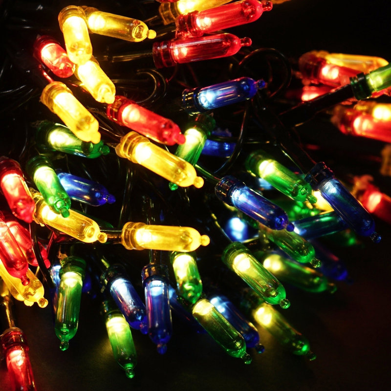 Abisaid 150 - Bulb 432'' Plug-in LED Mini String Light, Multi, Green