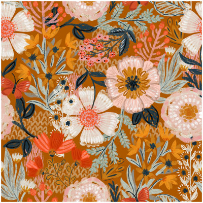 Boho Peel and Stick Wallpaper Floral Wall Paper Removable