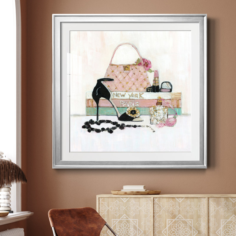 Fashionista I - peinture encadrée, Argent, H 26,5 po x l 26,5 po x P 1,5 po