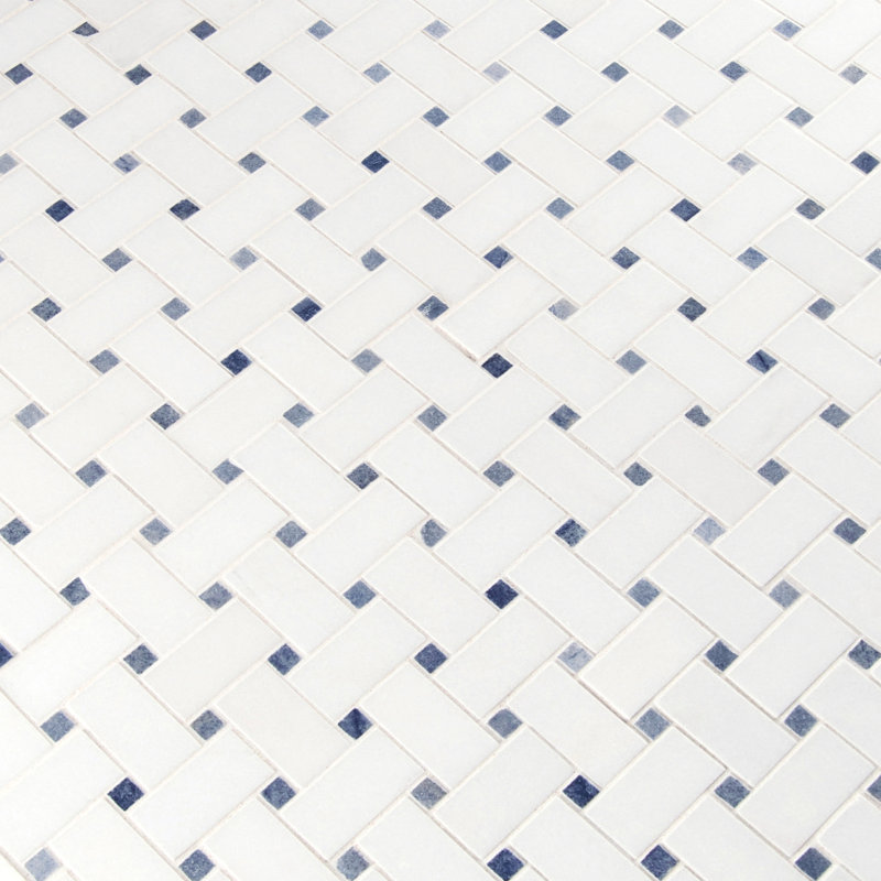 Loredana Weave 12 in. x 12 in. Polished Marble Mosaic Floor and Wall Tile, Azula