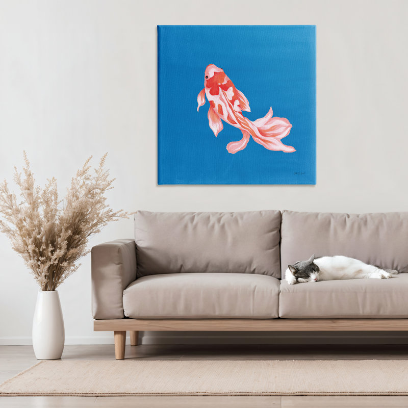 Toile Koi Blue Vibrant, H 30 po x l 30 po