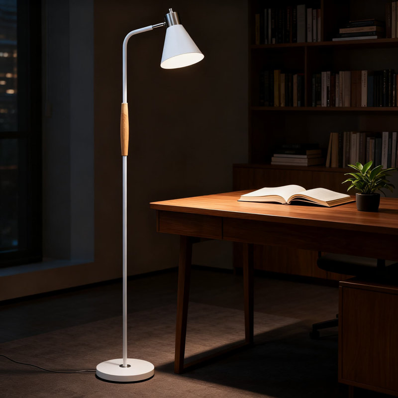 Lampe sur pied industrielle moderne avec abat-jour rotatif à 360 °, conception à hauteur réglable et 3 ampoules à DEL à intensité variable pour le salon, le bureau, la lecture de la chambre à coucher et le chevalet
