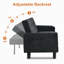 Canapé en futon rembourré chenille de 71,2 po de large avec dossier réglable pour le salon Chenille-1063162585