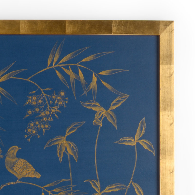 Gold Buckhead Panel On Blue A Print