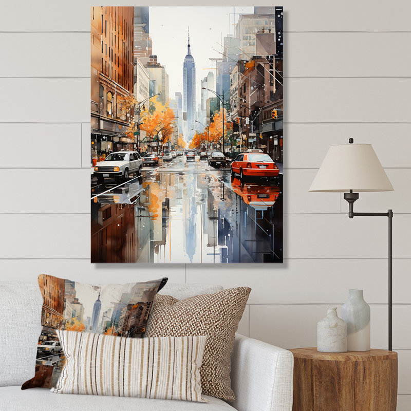 Collage sur toile Mauree New York, H 32 po x l 24 po x P 1 po, Toile tendue