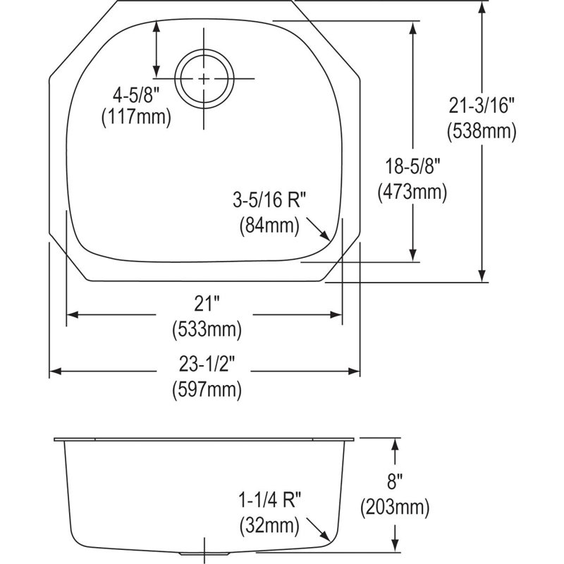 Évier de cuisine encastrable l 24 po x l 21 po Dayton