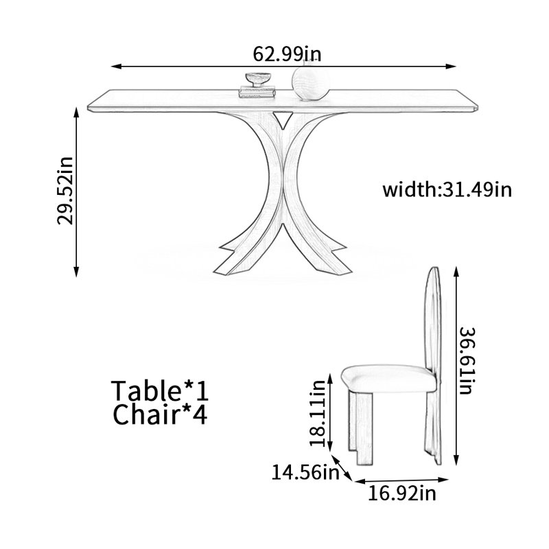 Lechner, H 29,52 po x L 62,99 po x l 31,49 po