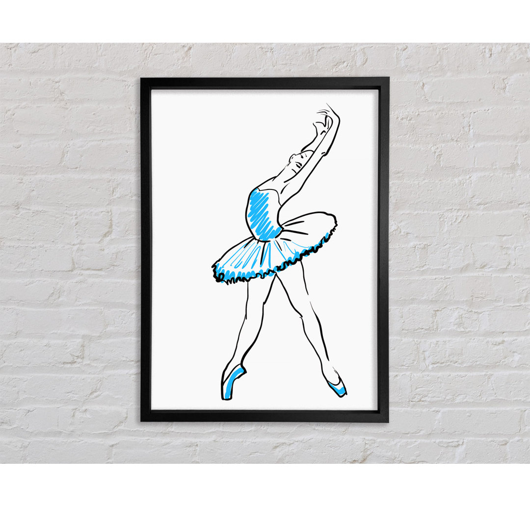 Blaue Ballerina 1 - Einzelner Bilderrahmen Kunstdrucke auf Leinwand